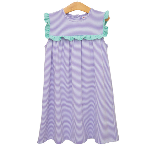 Bella Dress Lavender Stripe and Mint