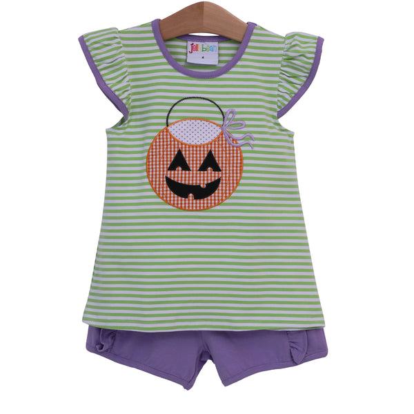 Halloween Bucket Ruffle Short Set