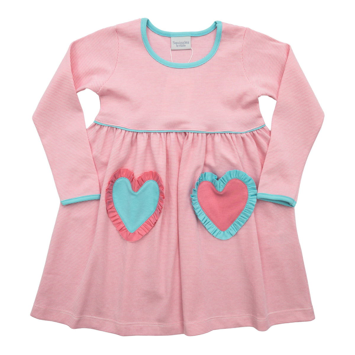 Mismatched Heart Ruffle Pocket Dress – Smock Candy
