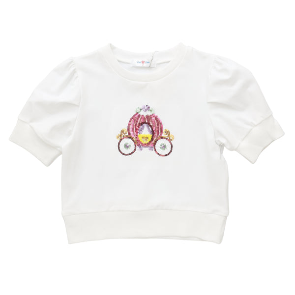 Sequin Carriage Shirt- White