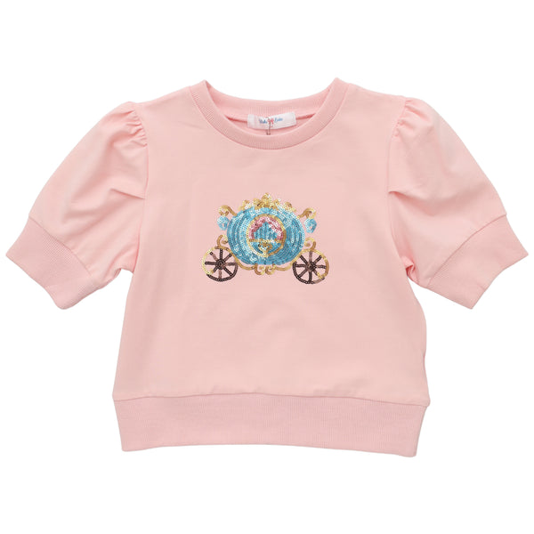 Sequin Carriage Shirt- Pink