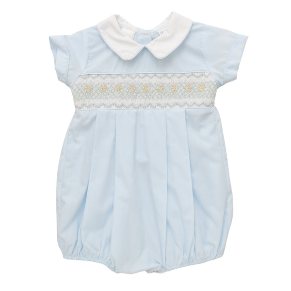 Blake Smocked Bubble- Blue