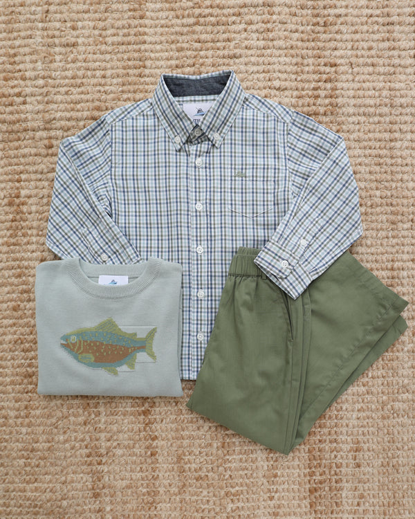 Elastic Pants- Oil Green