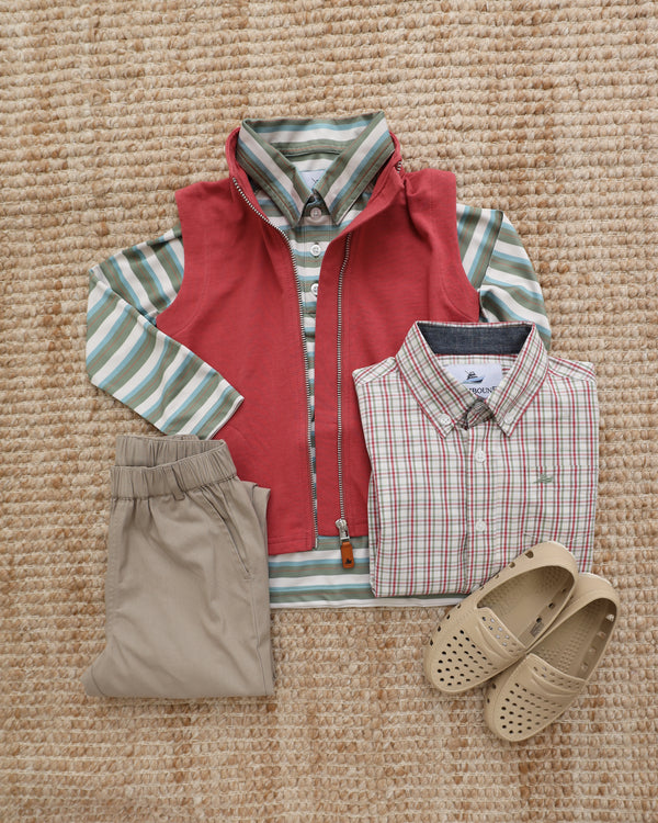Knit Vest- Mineral Red
