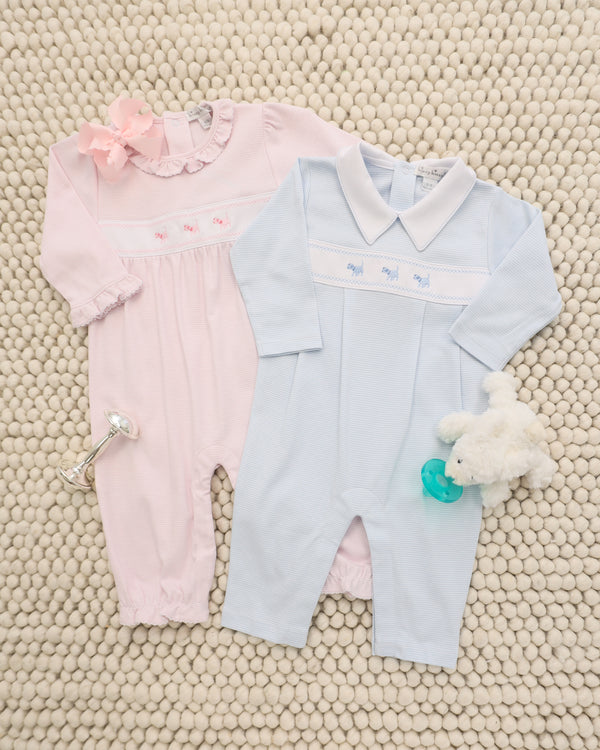 Classic Treasures Playsuit- Light Blue Stripe