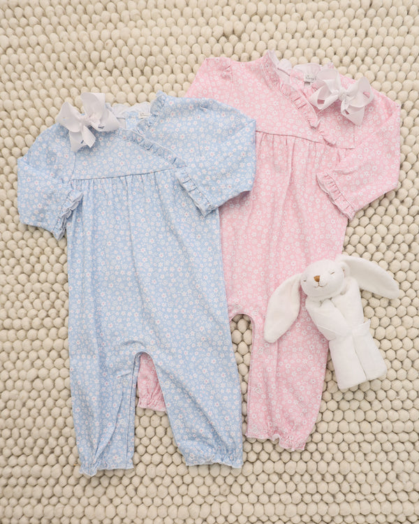 Fall in Bloom Playsuit- Light Blue