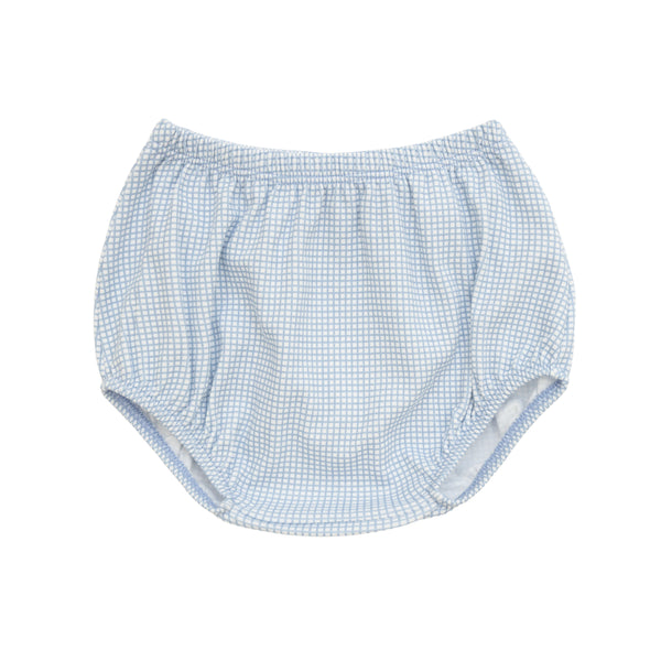 Light Blue Windowpane Knit Diaper Cover