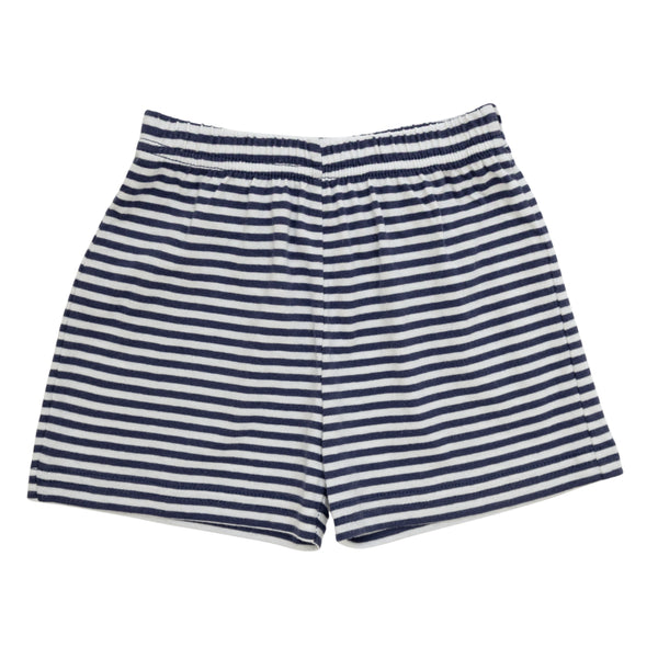 Navy Stripe Knit Shorts