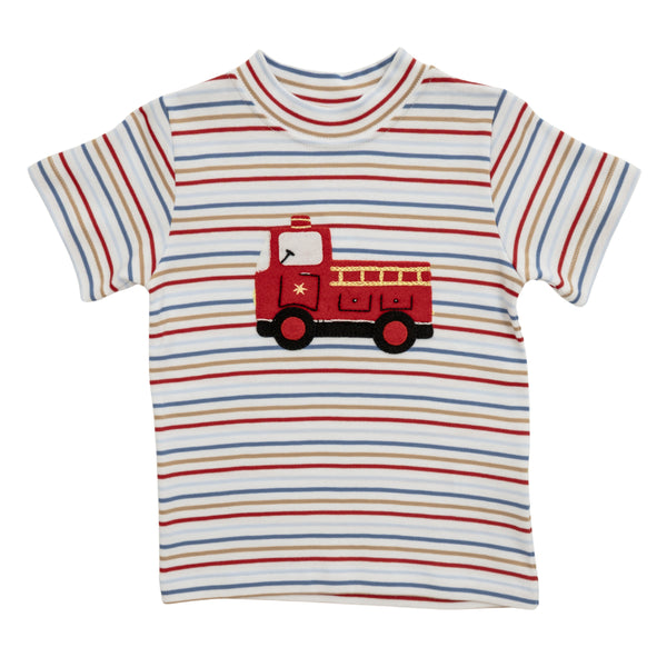 Firetruck Shirt- Multi Stripe