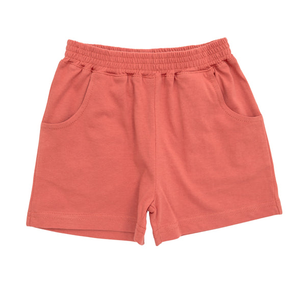 Salmon Knit Shorts W/ Pocket