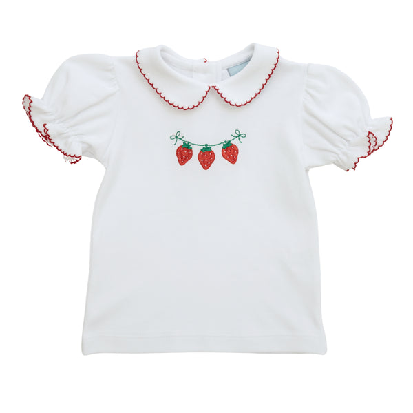 Strawberry Banner Ruffle Top