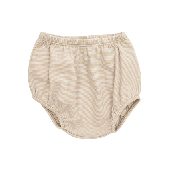 Khaki Mini Stripe Knit Diaper Cover