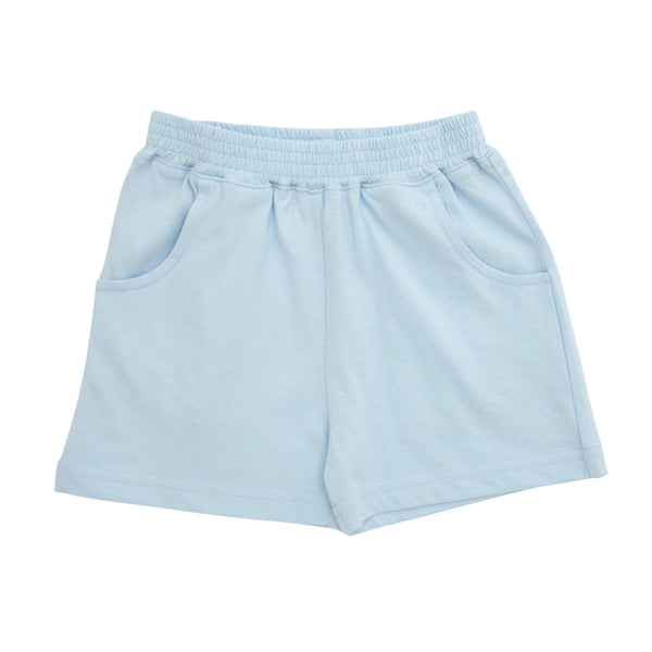 Light Blue Knit Shorts W/ Pocket