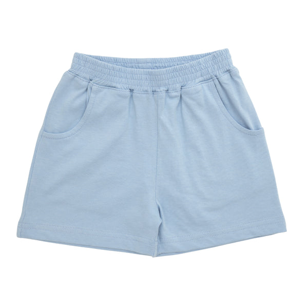 Blue Knit Shorts W/ Pocket
