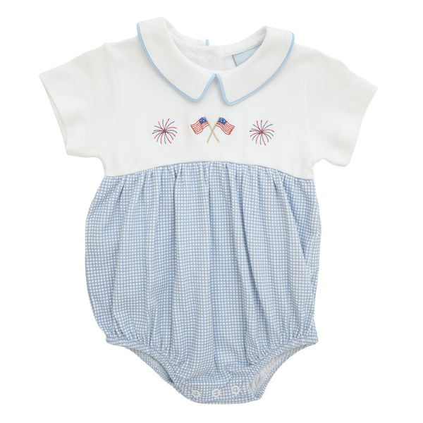 Flag & Fireworks Bubble- Blue