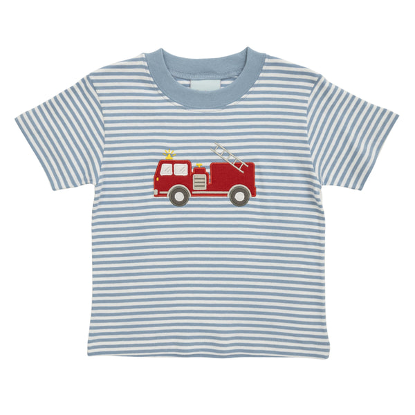 Firetruck Shirt- Lt. Blue Stripe