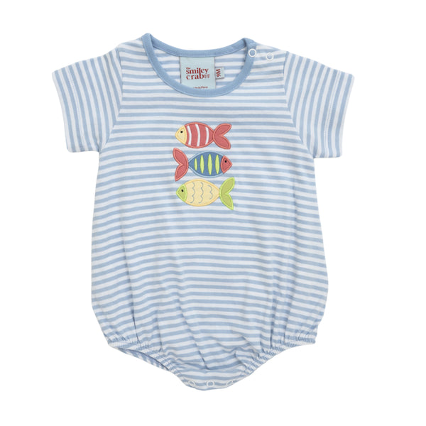 Fish Trio Bubble- Blue Stripe