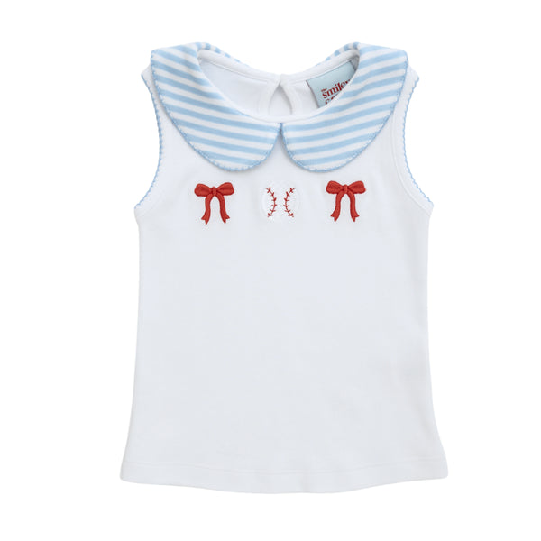 Baseball & Bows Sleeveless Top