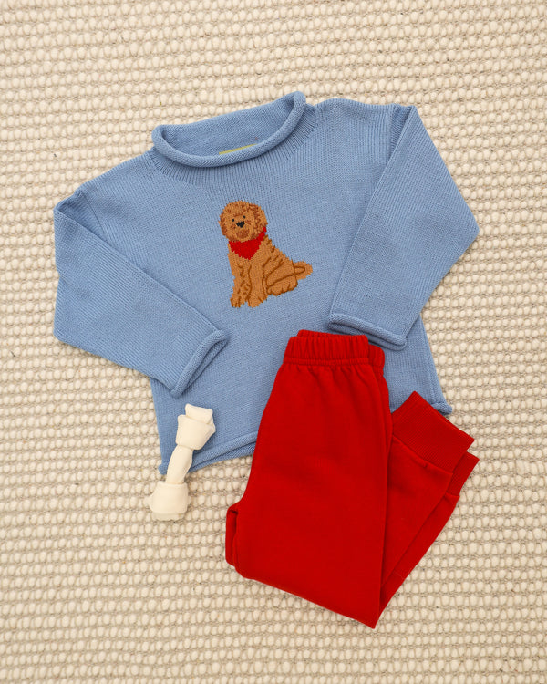 Goldendoodle Sweater- Chambray
