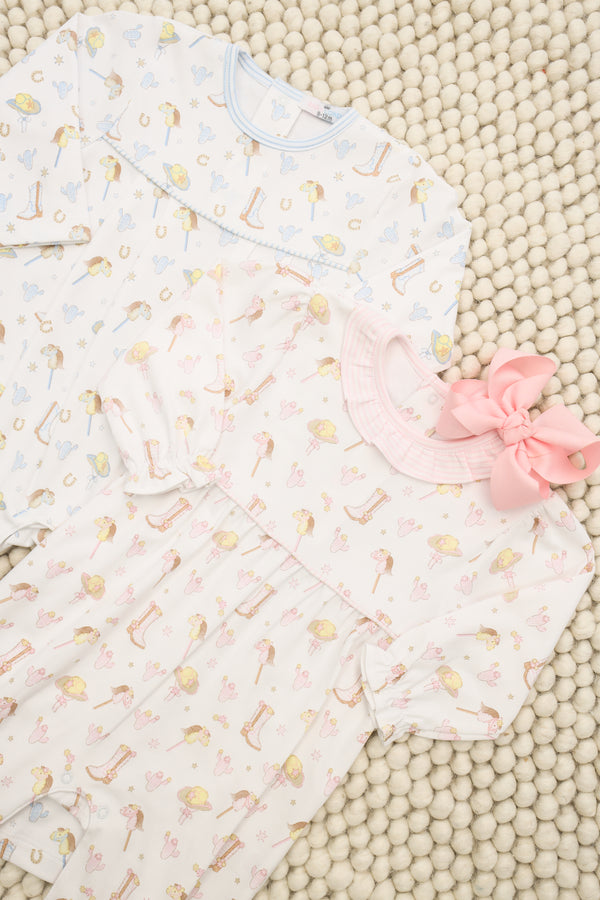 Howdy Baby Romper- Pink