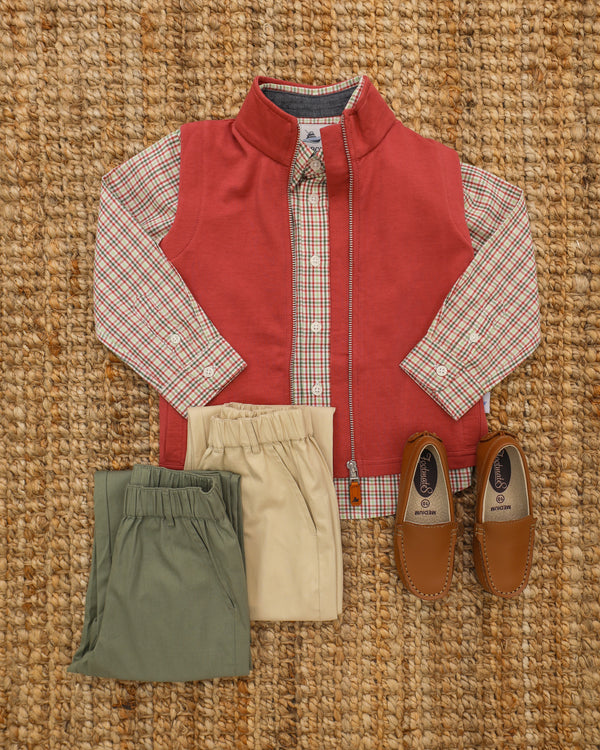 Knit Vest- Mineral Red