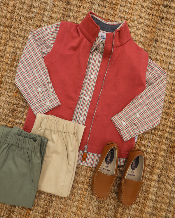 Knit Vest- Mineral Red