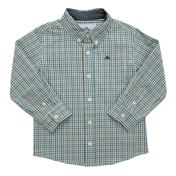 LS Dress Shirt- Blue/Green/Brown