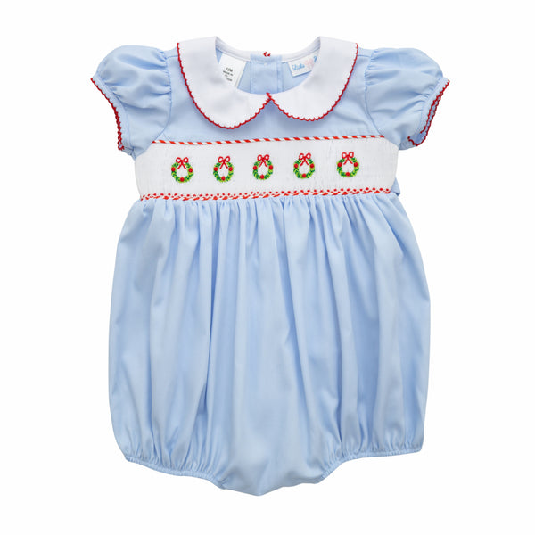 Christmas Wreath Smocked Rosie Bubble