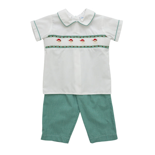 Santa Smocked Drew Pant Set