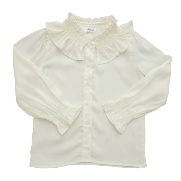 White Liz Ruffle Top