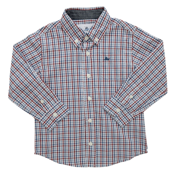 LS Dress Shirt- Blue/Red