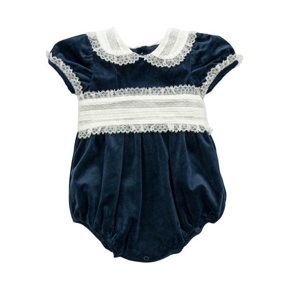 Navy Velvet Sky Bubble W/ Lace