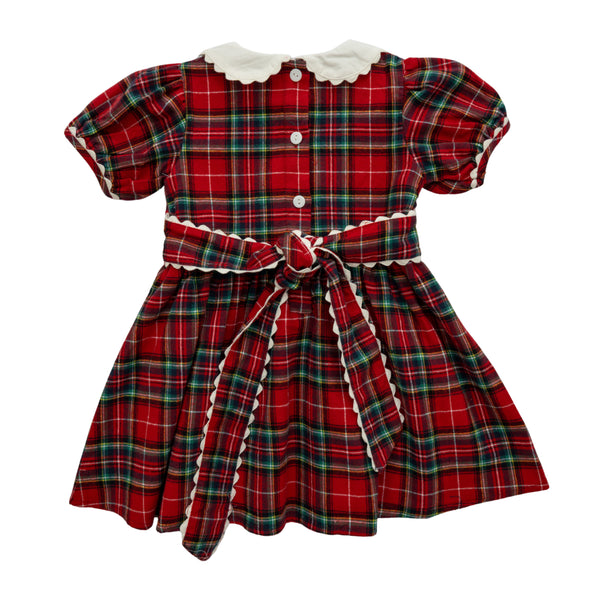 Red Plaid Mila Scalloped Dress