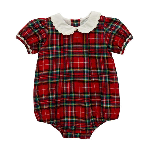 Red Plaid Mia Scalloped Bubble