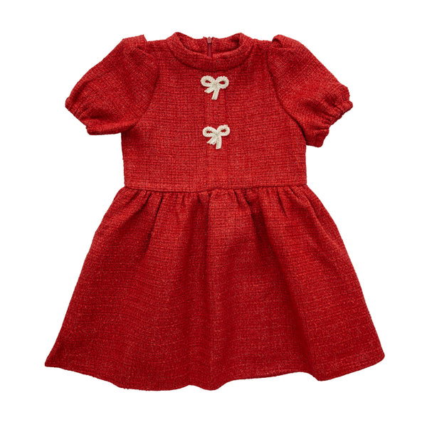 Red Tweed Catherine Dress