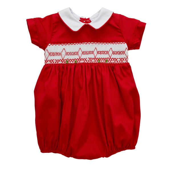 Christmas Red Smocked Noah Bubble