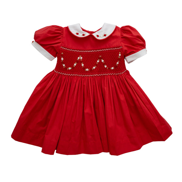 Red Roses Smocked Nicole Dress
