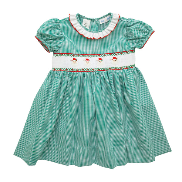 Santa Smocked Rose Dress