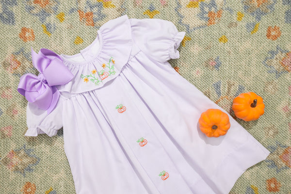 Olivia Dress- Pumpkins *Gold Collection