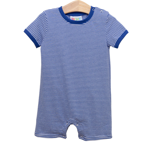 James Romper- Royal Blue Stripe