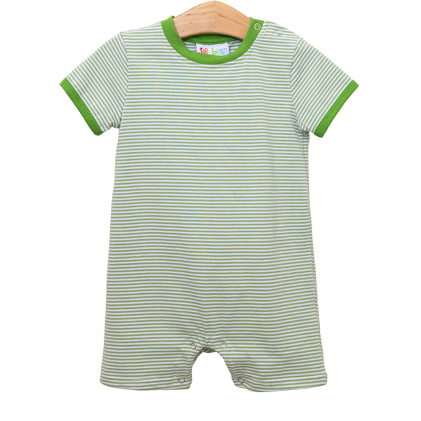 James Romper- Moss Green Stripe