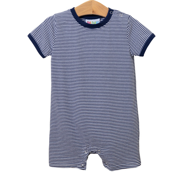 James Romper- Navy Stripe