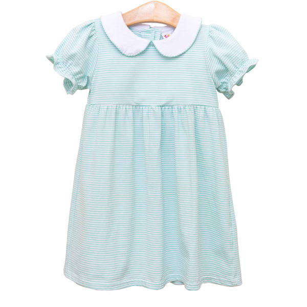 Charlotte Dress- Mint Stripe