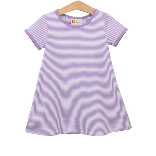 Sarah Dress Lavender Stripe