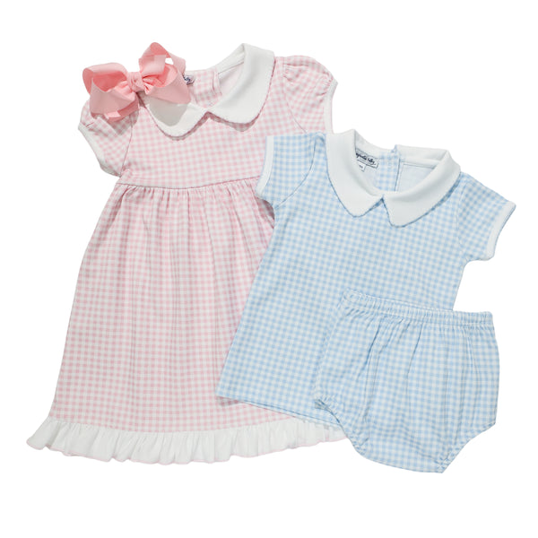 Mini Checks Collared Diaper Cover Set