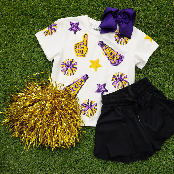 Purple And Yellow Cheer Shirt