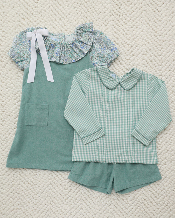 Tyler Teal Briar Check Short Set