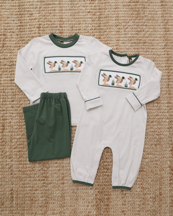 Mallard Duck Smocked Pant Set