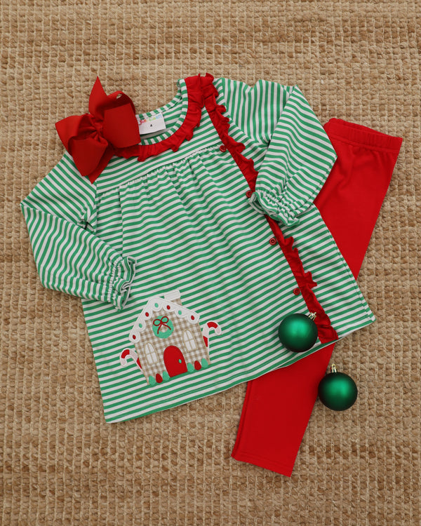 Christmas Cottage Ruffle Pants Set