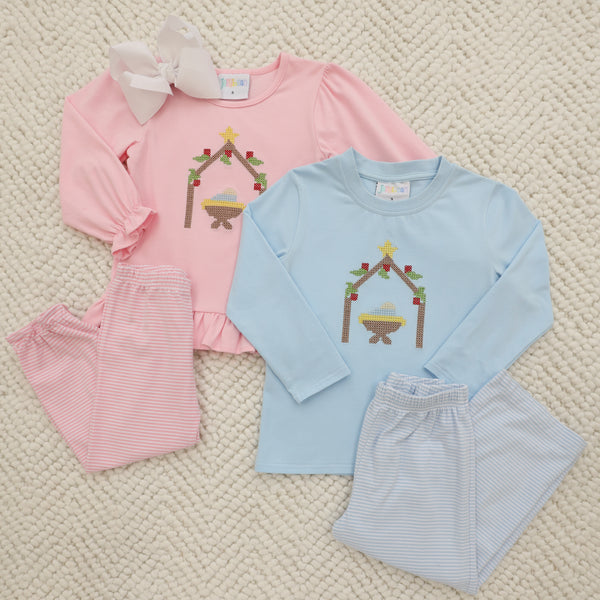 Away In A Manger Ruffle Top